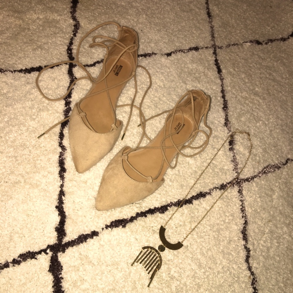 Ankle laced flats